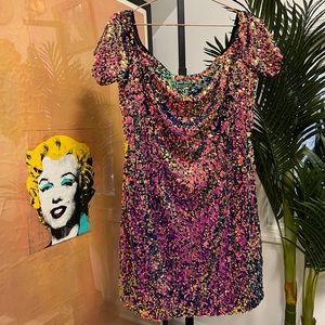 Iridescent sequin dress